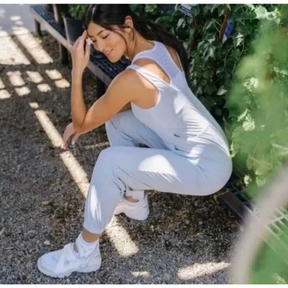 ZYIA‎ Active Hermosa Jumpsuit Pacific Light Blue Athleisure Wear Casual Size XS - Picture 2 of 10